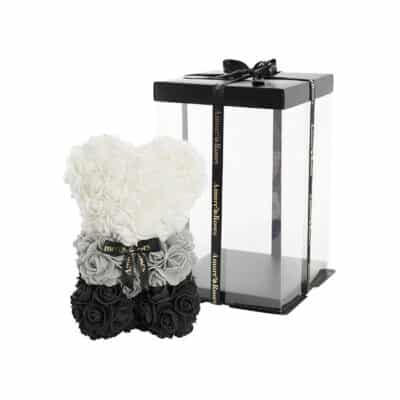 Black Everlasting Rose Bear with Clear box